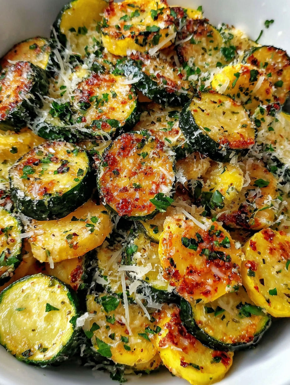 A dish of food with a variety of vegetables and cheese.