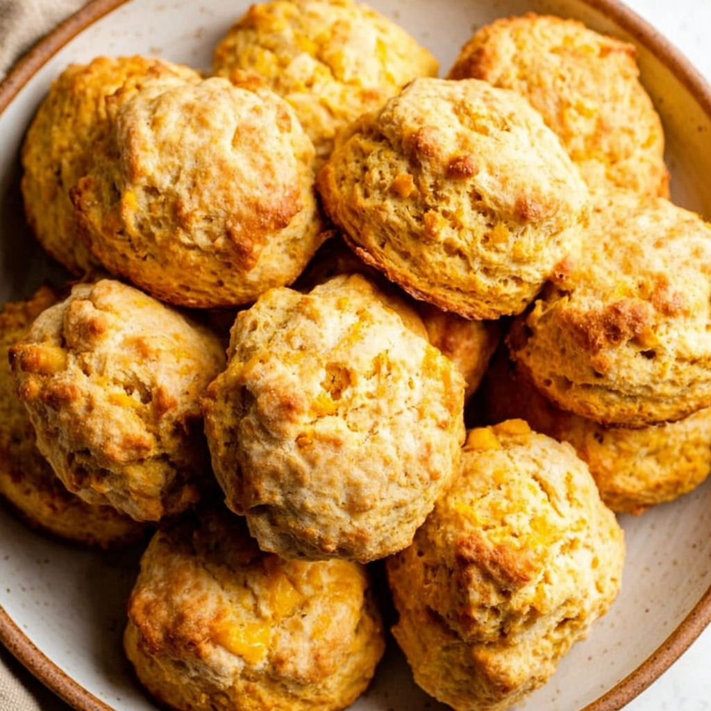 A bowl of scones with a yellow filling.