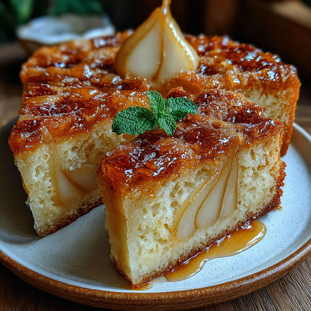 A slice of cake with a green leaf on top.
