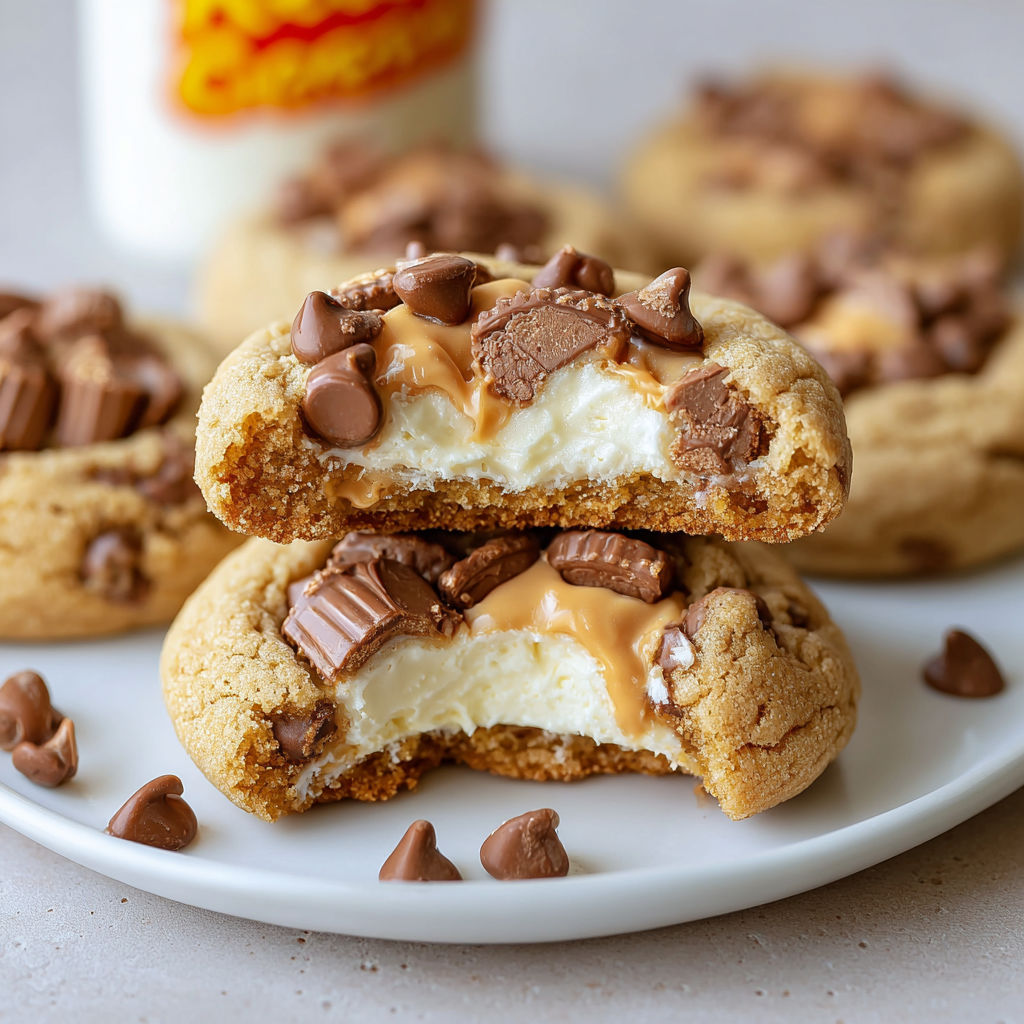 A plate of chocolate chip cookies with white icing.
