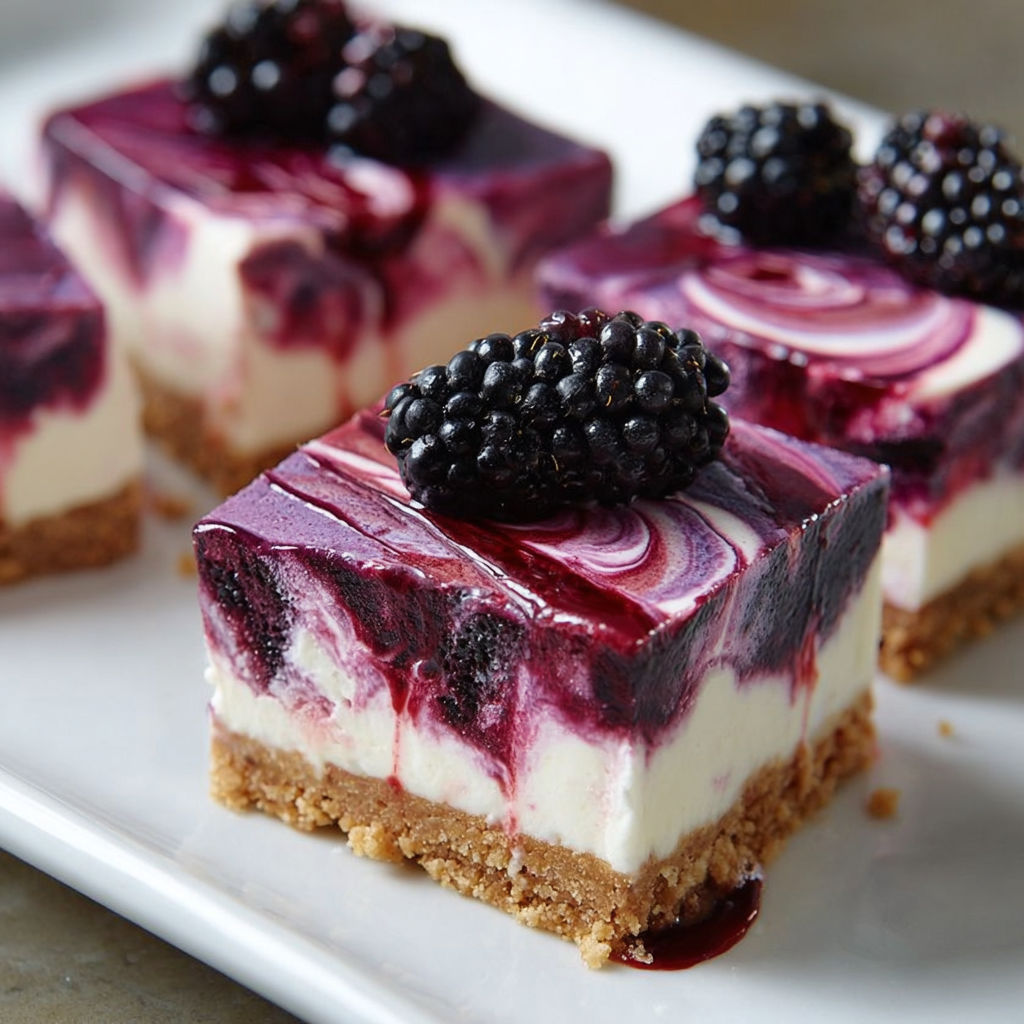 A slice of cake with blackberries on top.