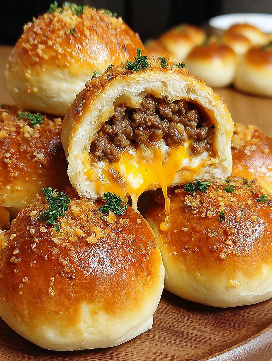 Garlic Parmesan Cheeseburger Bombs.