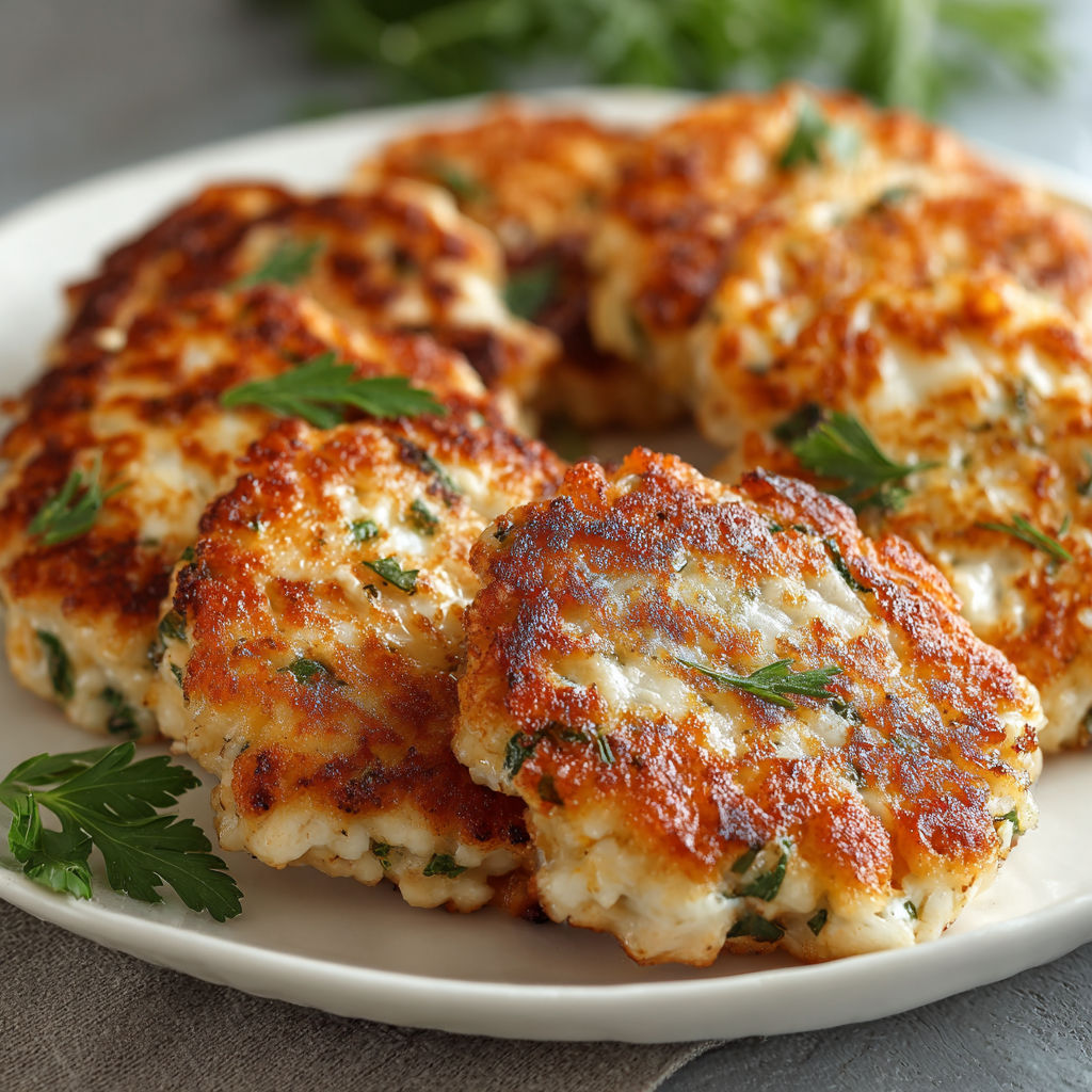 A plate of chicken fritters.
