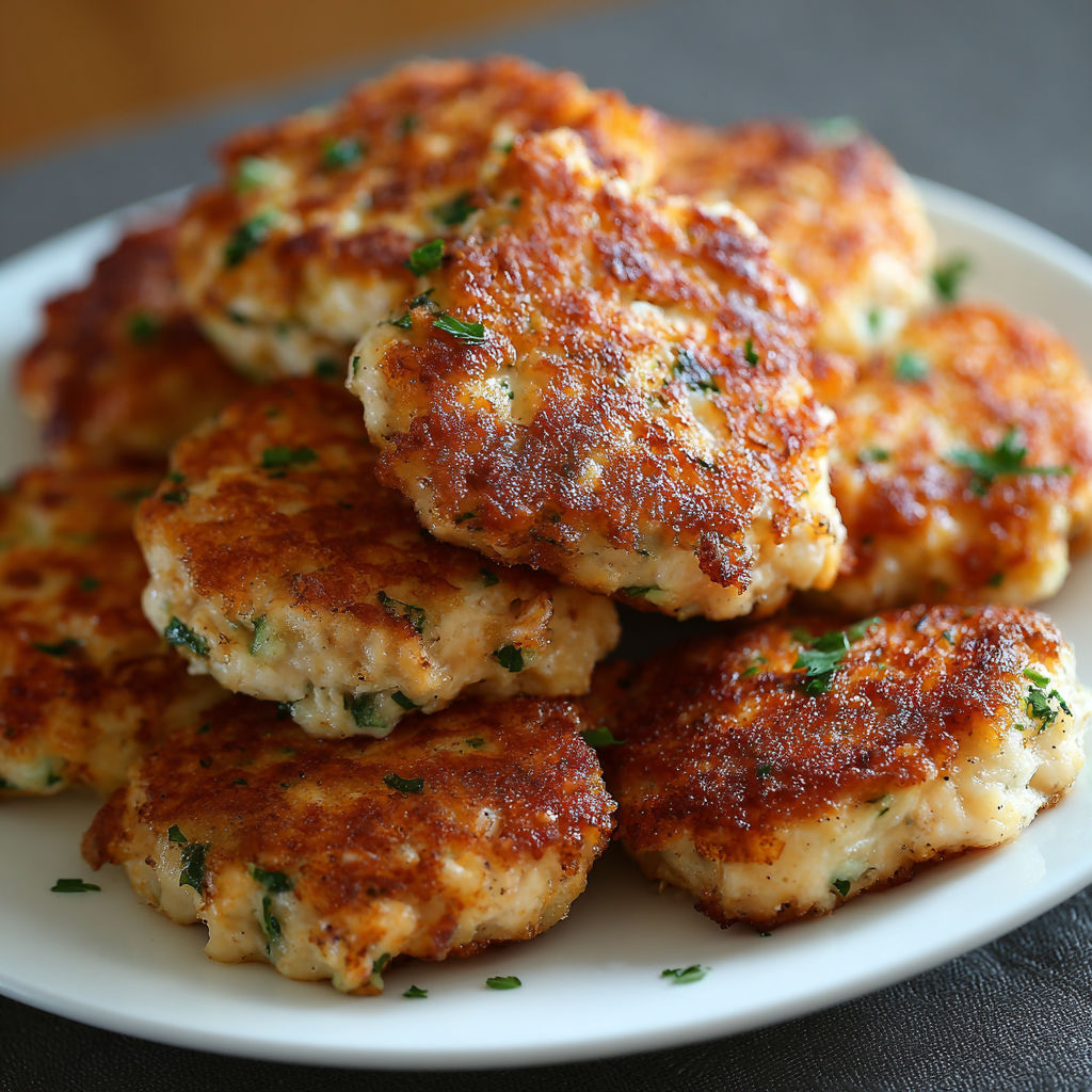 A plate of chicken fritters.
