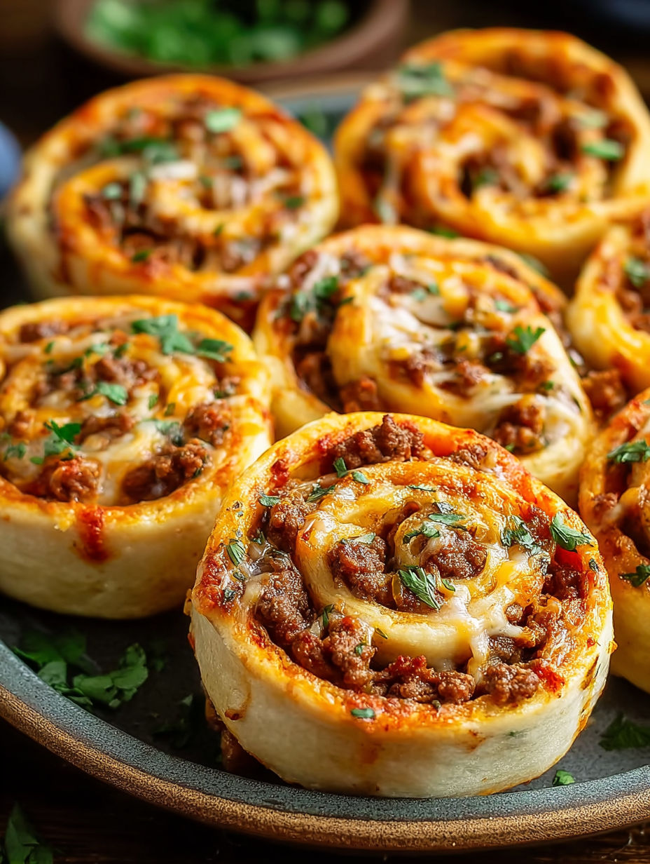 A plate of taco pinwheels.