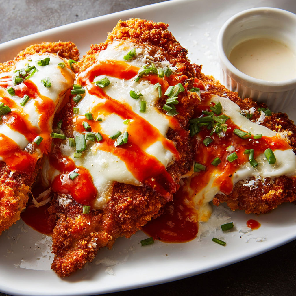 A plate of buffalo chicken parm.