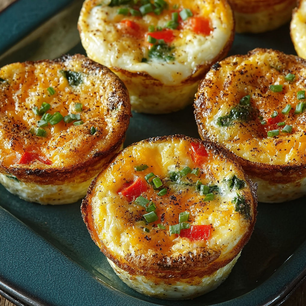 A plate of savory cottage cheese egg bites.