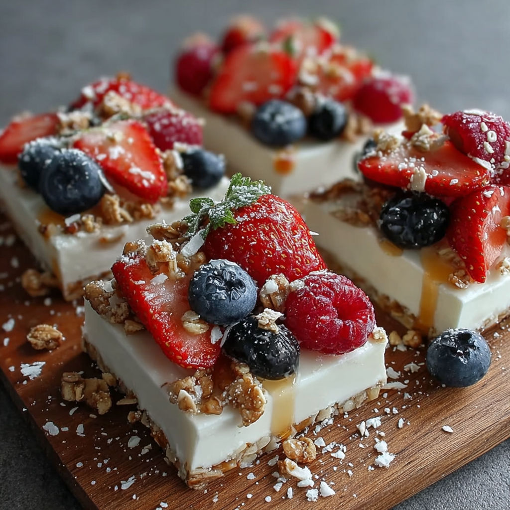 A close up of a berry blast frozen yogurt bark.