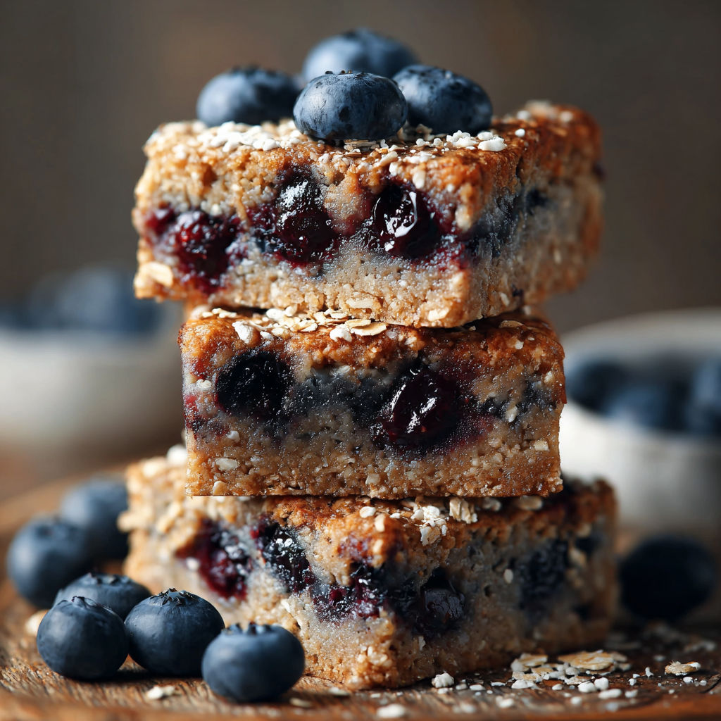 Blueberry Muffin Protein Squares: A healthy, high-protein snack.