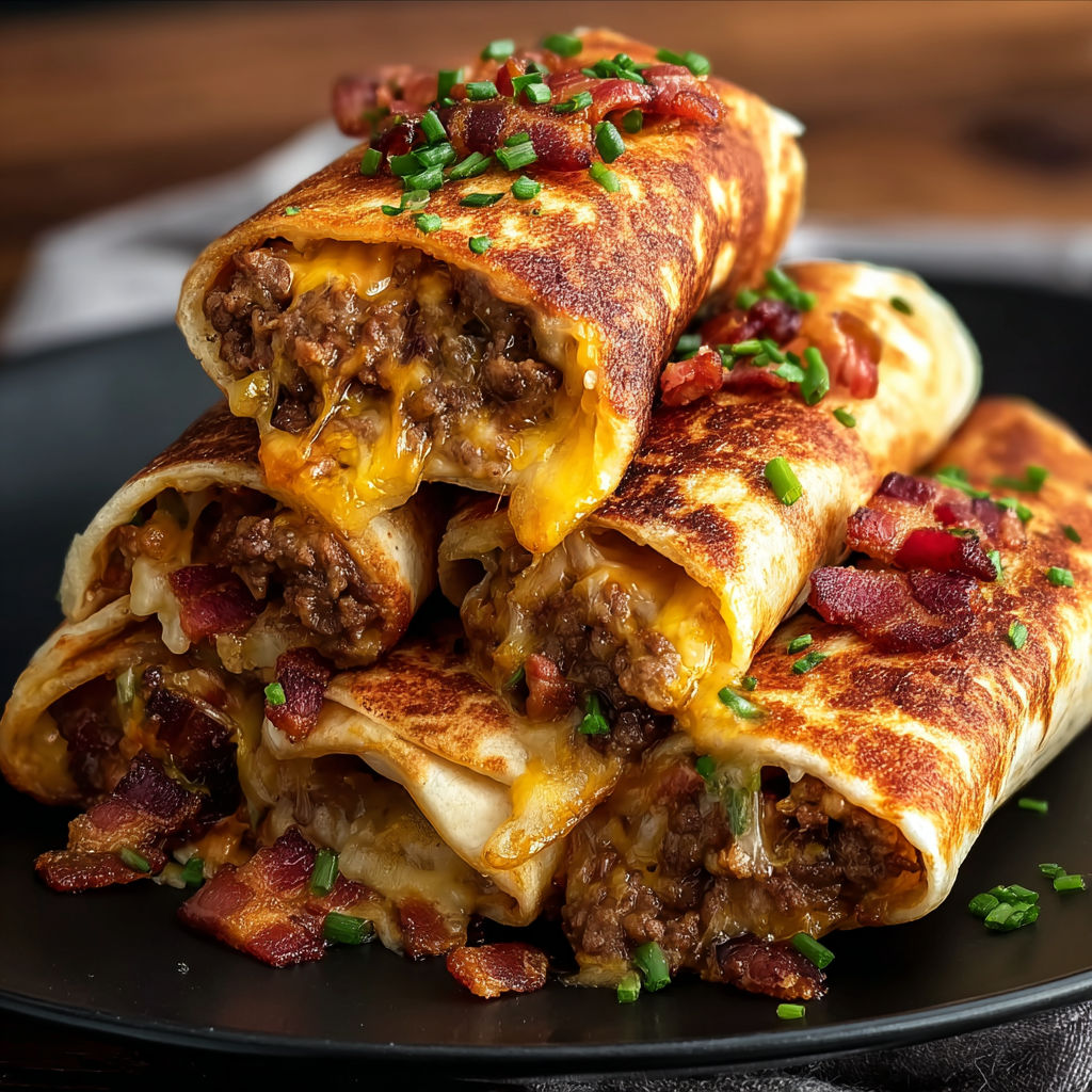 A plate of garlic butter bacon cheeseburgers.