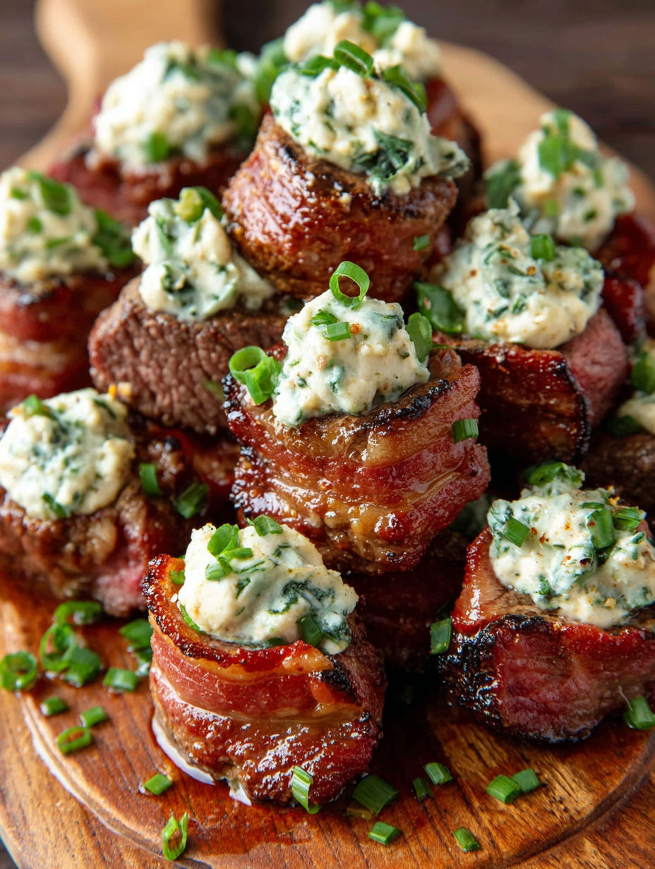 Jalapeño cream cheese venison backstrap poppers.