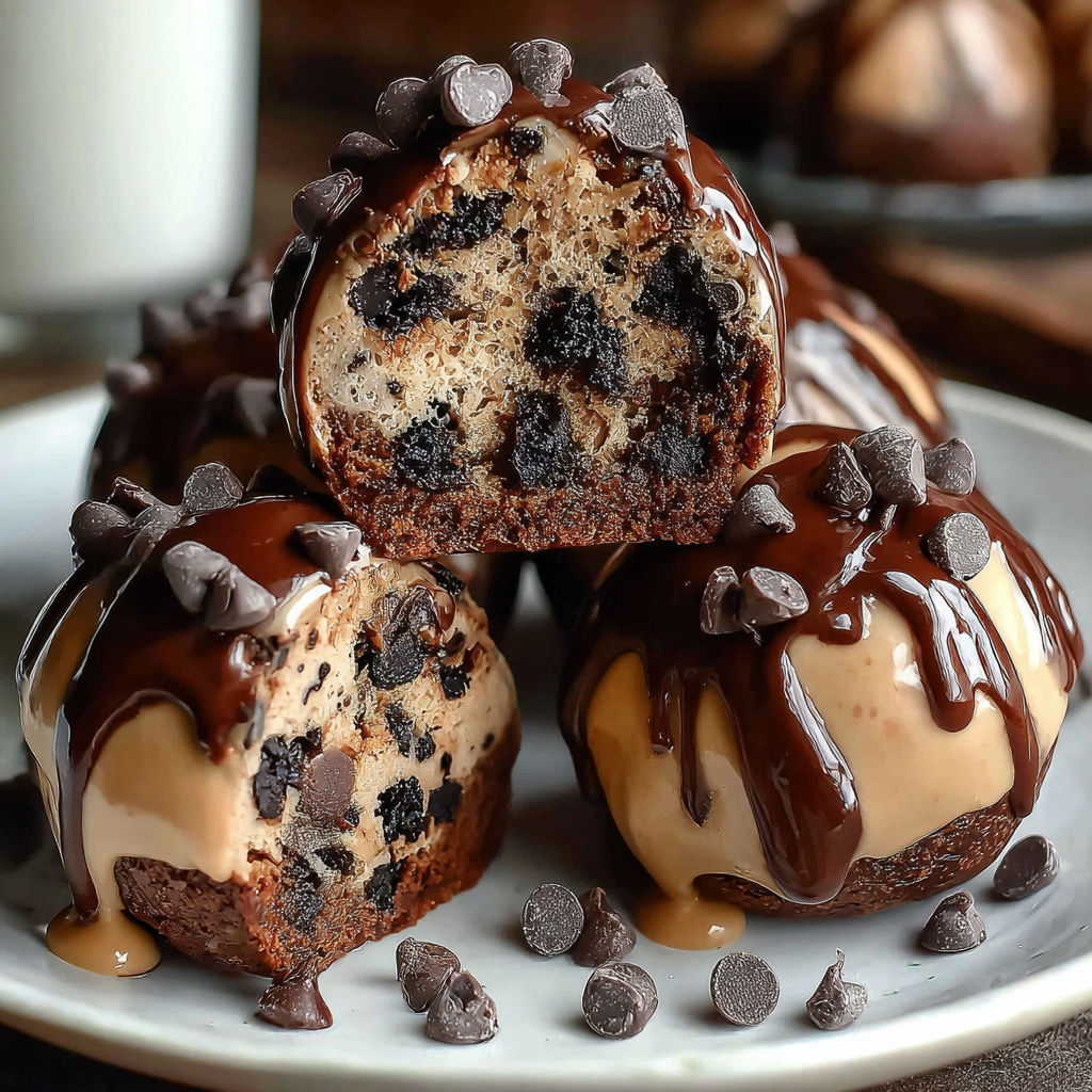 Chocolate chip cookie dough brownie bombs.