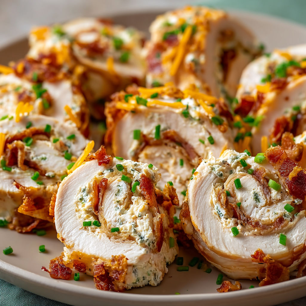 A plate of chicken pinwheels.