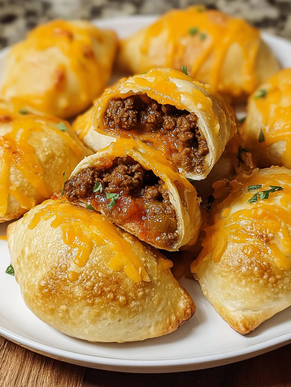 A plate of cheesy taco bombs.