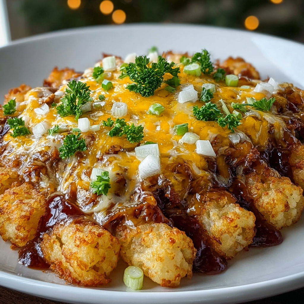 A one-pan cheeseburger tater tot.