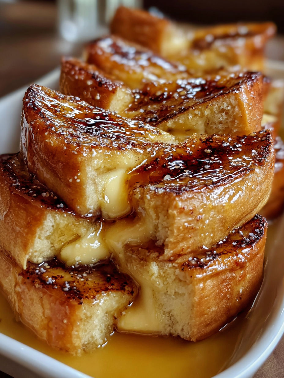 French toast with creme brulee on top.