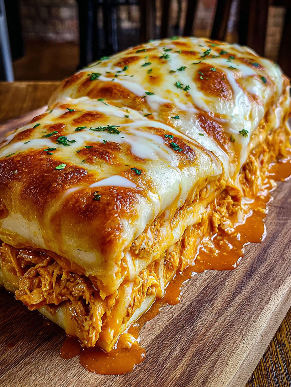 A large piece of food on a table.