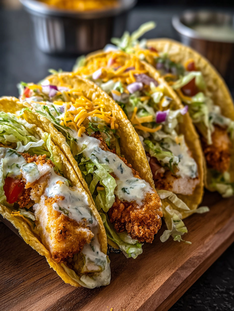A plate of chicken tacos with lettuce and cheese.