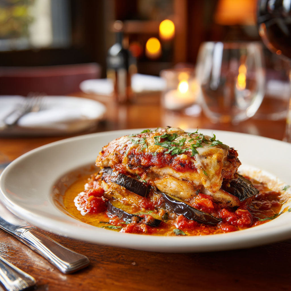 A plate of Chicken Sorrentino.