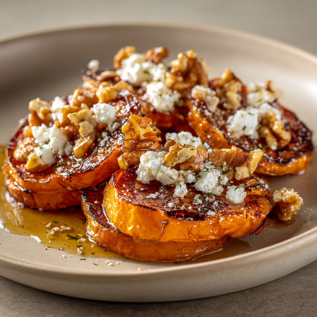 Roasted sweet potato rounds with whipped goat cheese, cranberries and pecans.