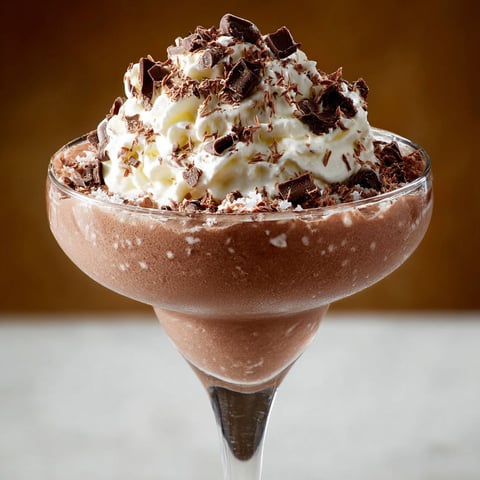 A glass of frozen hot chocolate martini.
