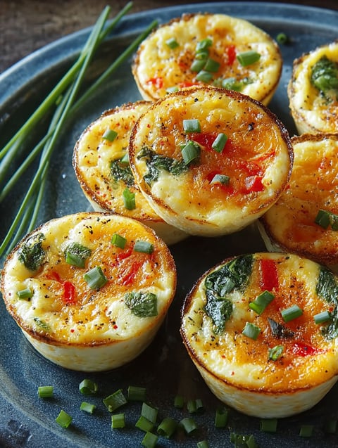 A plate of savory cottage cheese egg bites.