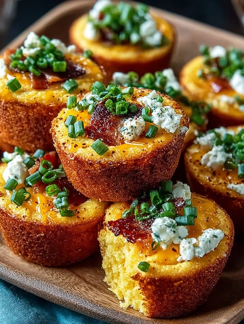 Mini cornbread egg sliders on a plate.