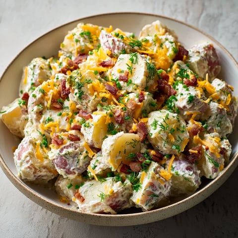 A bowl of steakhouse potato salad.
