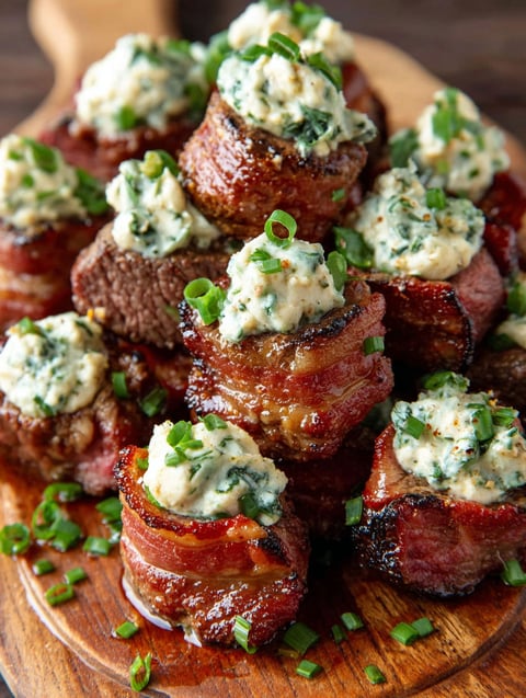 Jalapeño cream cheese venison backstrap poppers.