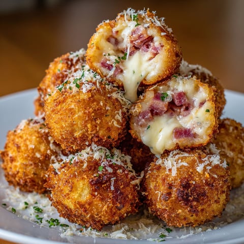 Crispy Reuben Balls on a plate.