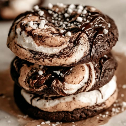 Chocolate marshmallow swirl cookies.