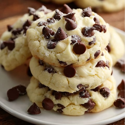 A stack of chocolate chip cookies.