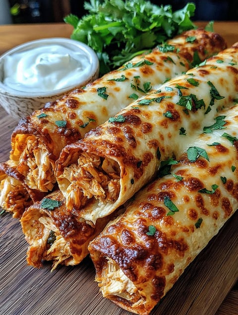 Spicy Hatch Chili Chicken Taquito Rolls.