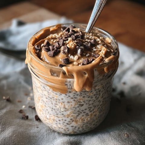 A jar of peanut butter chia oats.