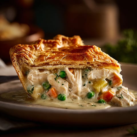 A delicious chicken pot pie recipe with cream of chicken soup.