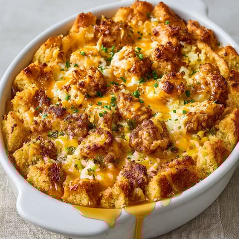 A delicious chicken and waffles casserole recipe to delight.